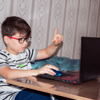 Child working from home