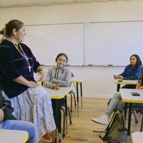 Native American Students in Classroom with Teacher