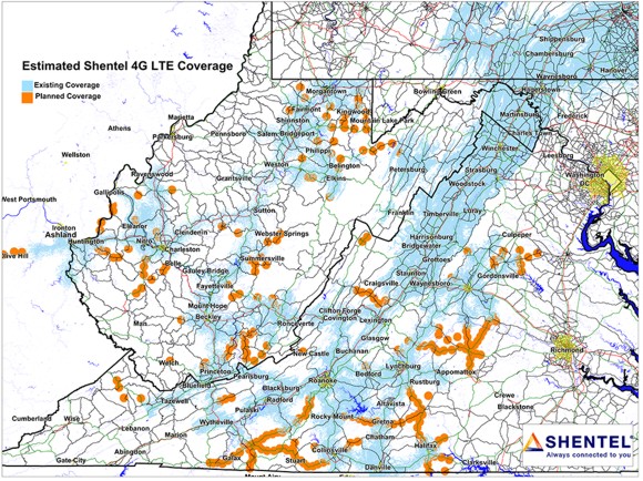 Shentel Coverage Map