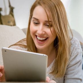 Woman on Tablet at Home