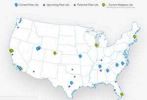 Google fiber Locations (Source: Google fiber website)