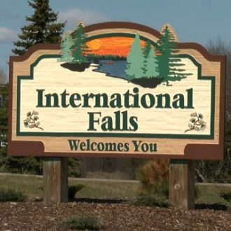 International Falls, Minnesota Welcome Sign