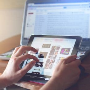 mobile device and laptop