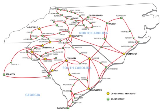 PalmettoNet Network Map