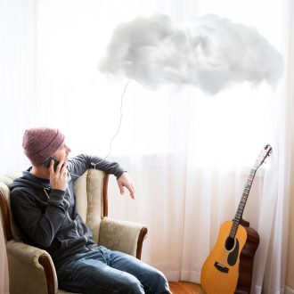 phone connected to cloud