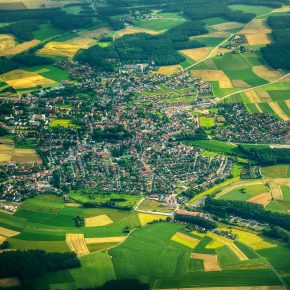 small town aerial view