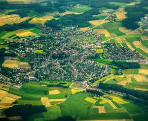 small town aerial view