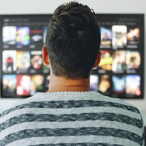 Man watching TV