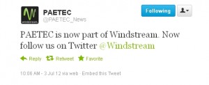 Windstream Tweet