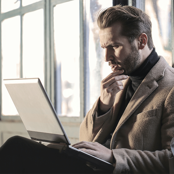 Business man on computer
