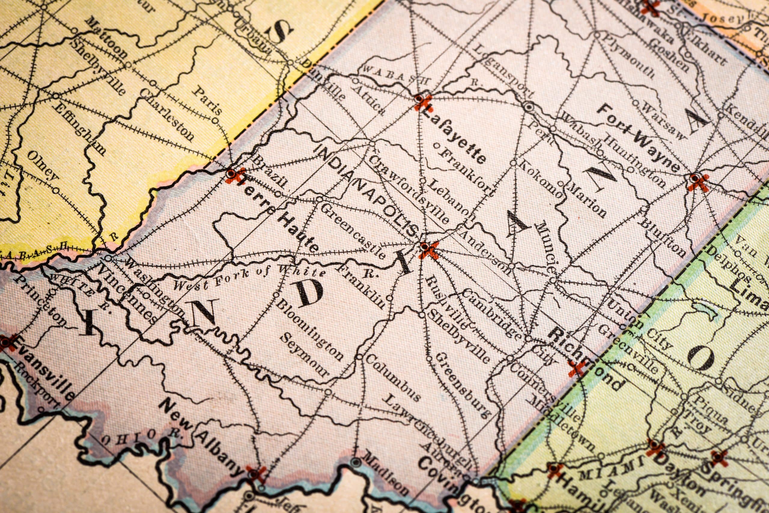 State of Indiana, on Map