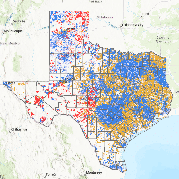 Texas Broadband Development Map