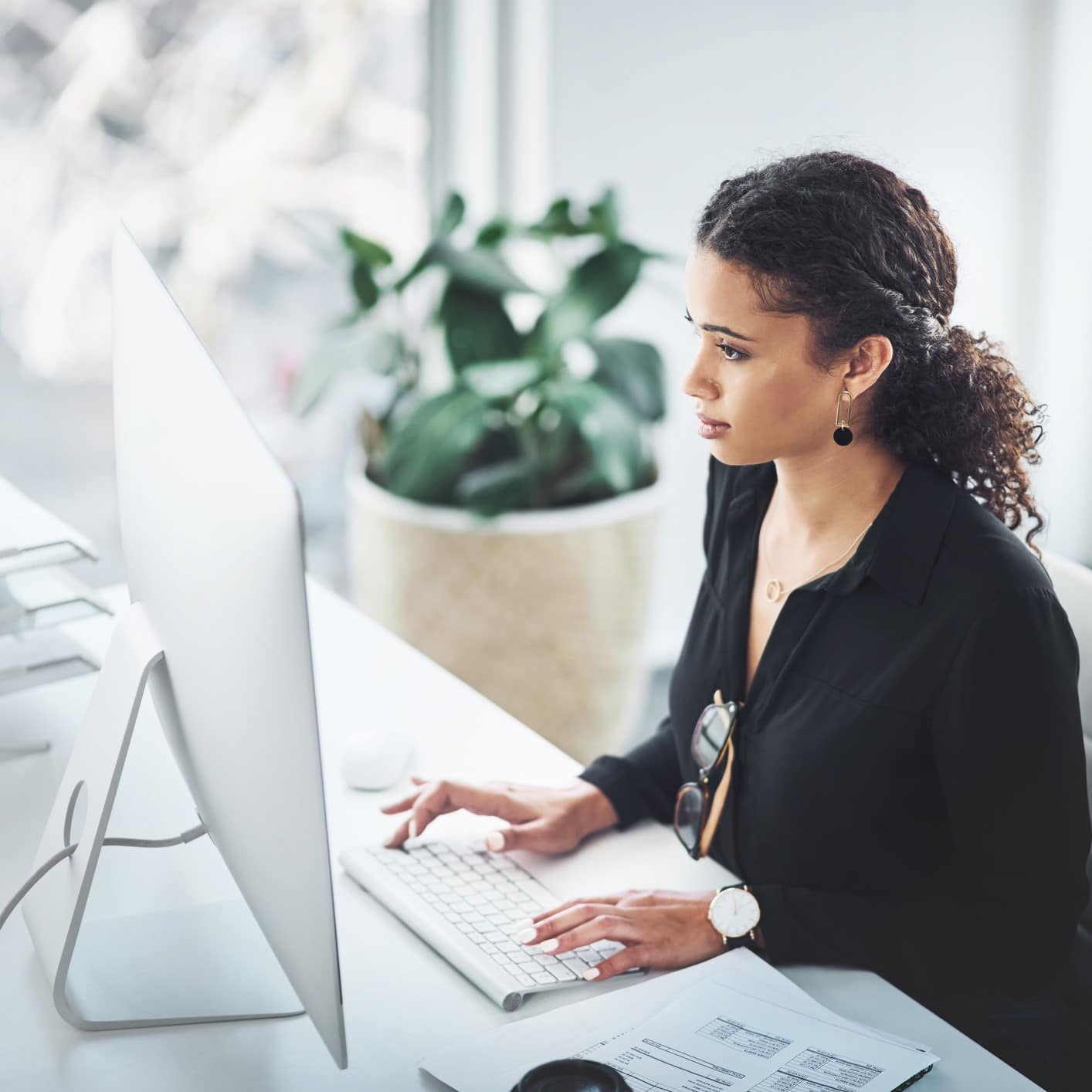 Woman on computer