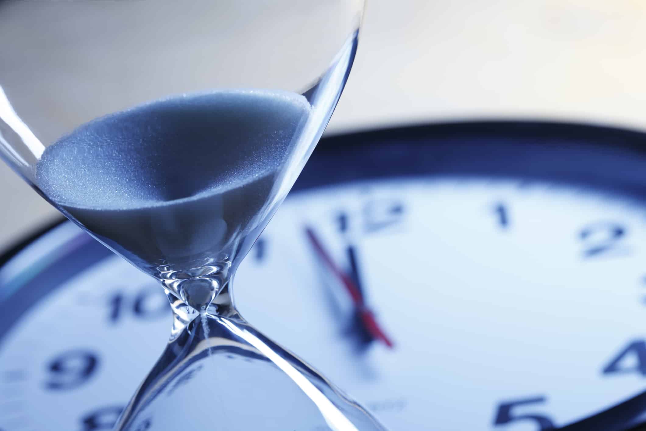 hourglass and clock