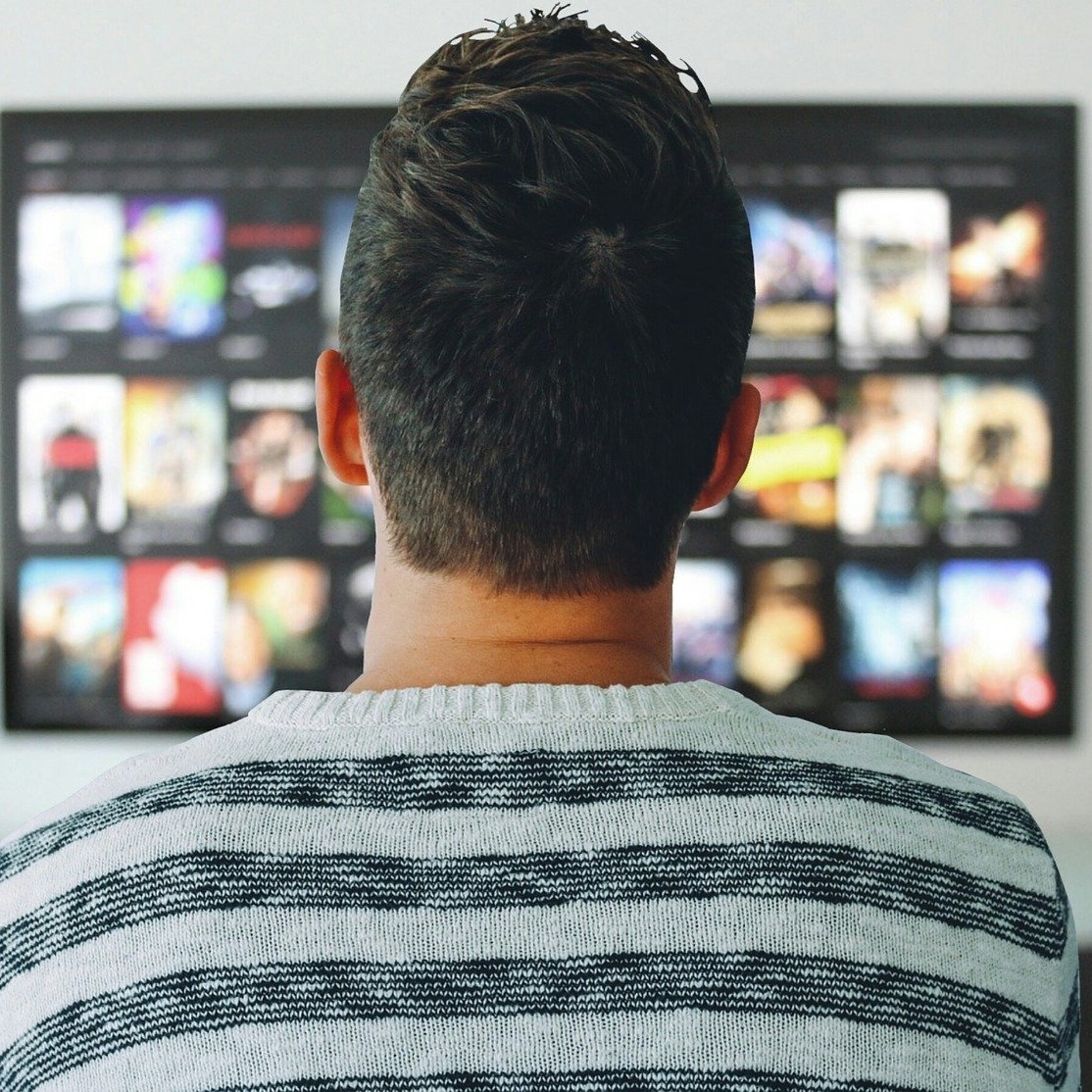 Man watching TV