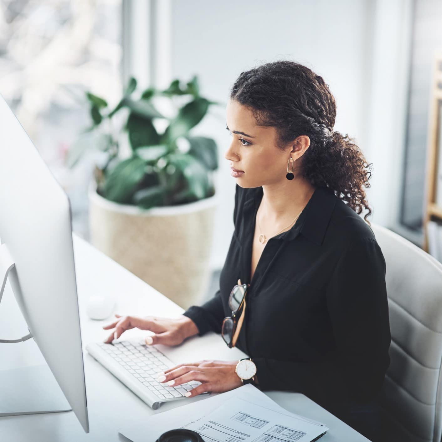 Woman on computer
